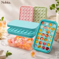 Forma De Gelo Silicone 28 Cubos Com Reservatório E Tampa