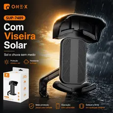 Suporte p/ celular guidão Moto com Viseira Solar para Motocicletas e Bicicletas Proteção contra Sol e Chuva