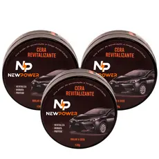 (3 UNI) Pasta Revitalizadora para plastico 120g Hidrata e restaura a cor original Repele água poeira J008