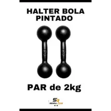 Par Halter Bola 2kg Pintado Treino Musculação Treino Fitness