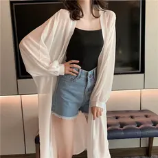 Super fada sobre o joelho longo protetor solar roupas femininas verão novo estilo elegante tamanho grande gordura mm sol