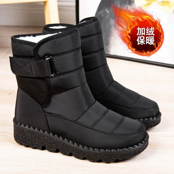 23 novo estilo quente senhoras botas de neve Velcro impermeável tamanho europeu 44 tamanho botas femininas casuais sapat