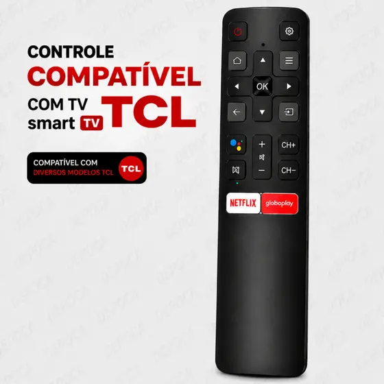 Controle Remoto para TV TCL com Tecla Netflix e Globoplay
