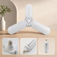 Lâmpada com 3 Pétala Bulbo LED 45W Dobrável Ajustável Luminária Fan Bivolt