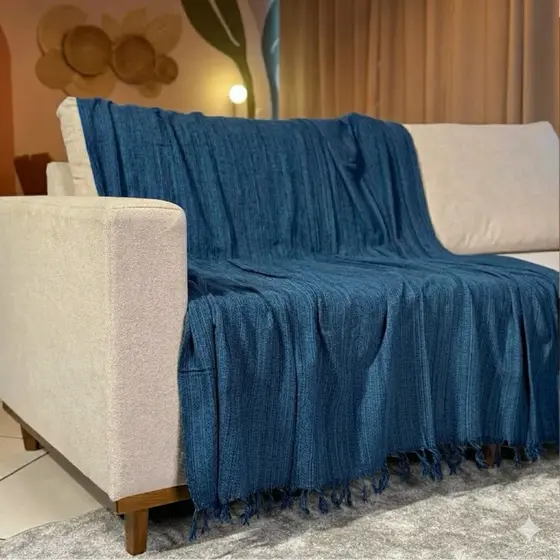 Mantas Mescladas Decorativas Para Sofá/Cama 100% Algodão Decorativa Luxuosa Protetora Tamanho 2,10 X 1,20