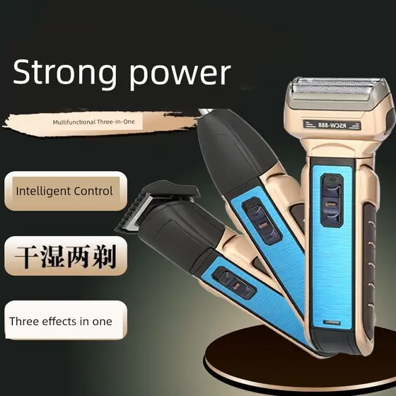 barbeador eletrico masculino Venda direta da fábrica multifuncional três-em-um barbeador elétrico alternativo recarregáv