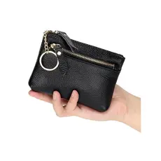 carteira masculina carteira masculina com ziper Couro genuíno curto couro macio pequena carteira nova moda clássica cor