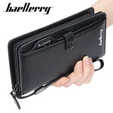 carteira masculina com ziper carteira masculina Carteira masculina de couro macio moda jovem carteira longa carteira de