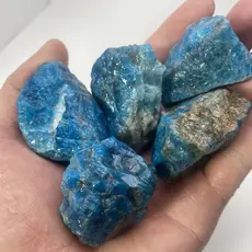 Pedra áspera de apatita azul Natural, pedra britada, etiqueta Mineral, amostra de ensino de rocha, matéria-prima, decora