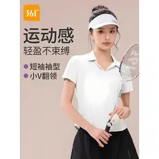 361polo camisa camiseta feminina verão novo estilo branco Badminton tênis Yoga wear Fitness wear esportes topo manga cur