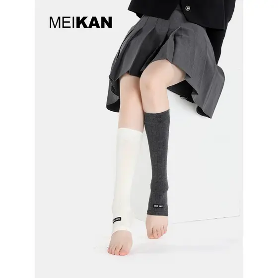 MEIKAN doce miu bezerro meias femininas primavera outono algodão respirável carta pé meias quente menina pilha meias