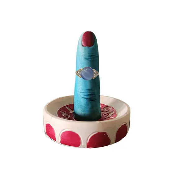 XEMO criativo forma de dedo jóias expositor cerâmica anel Rack armazenamento decoração para casa ornamentos Nordic ins