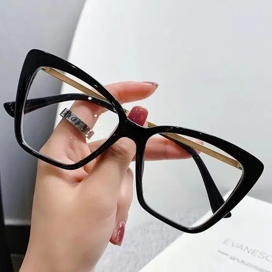 Óculos Femininos com Bloqueio de Luz Azul, Óculos de Designer de Marca, Lentes Transparentes, Óculos de Moda Femininos-*