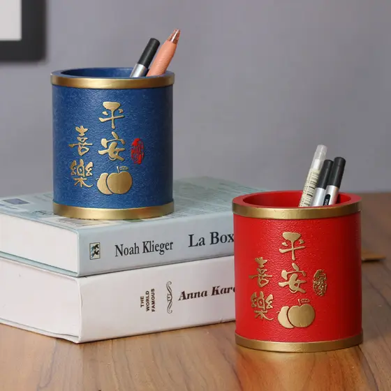 Livro de escritório Desktop caneta titular vermelho sala estudo influenciador criativo bonito crianças decoração do quar