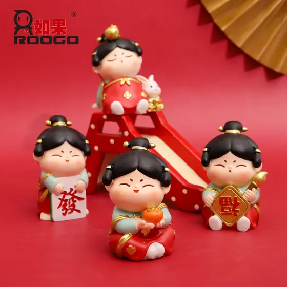 Nacional na moda estilo antigo tang senhoras tang Xiaoyuan véspera de ano novo pequenos ornamentos criativo carro enfeit