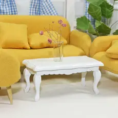 DOLLHOUSE europeu Retro cena em miniatura modelo mesa casa de boneca acessórios pequena mesa café acessórios adereços