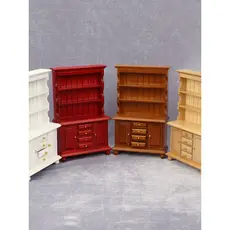 1: 12 casa de bonecas modelo casa de boneca Mini móveis modelo decoração estante de três camadas armário de exibição