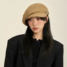 O Segredo da Menina Rica!Boina chapéu feminino 2025 novo estilo outono inverno chapéu dianteiro inverno pintor chapéu oc