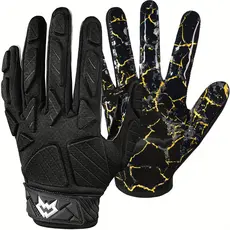 Luvas de rugby com luvas acolchoadas e acolchoadas, luvas de rugby de proteção de linha para melhorar a aderência, taman