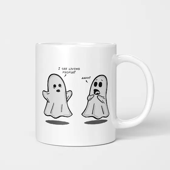 Eu vejo pessoas vivas! Caneca adulto fantasma diálogo xícara de café criativo único copo de água