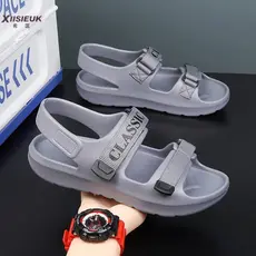 Sandálias de plástico leves masculinas, verão, crianças grandes, secagem rápida, integrada, estudantes, meninos, sapatos