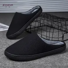 Chinelos de algodão masculino 2025 novo estilo inverno uso doméstico sapatos de algodão quente de pelúcia tamanho grande