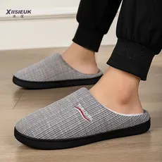 Chinelos de algodão de inverno tamanho extra grande 47 extra gordo extra grande 45 chinelos de casa masculinos casal ext