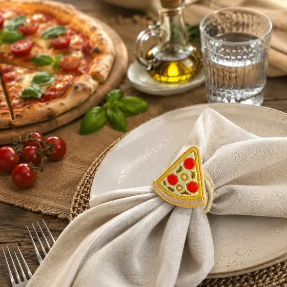 Porta Guardanapo Pizza Bordado