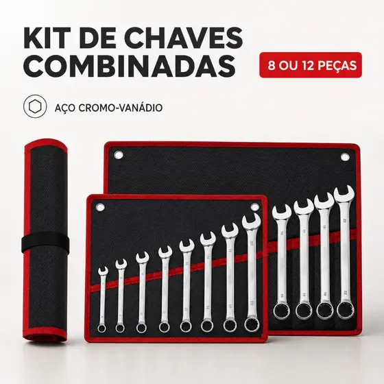 Jogo de chave Combinada 8/12Peças Profissional combinação de aço carbono Chave fixa