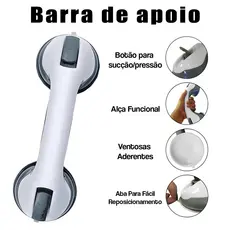 Barra De Apoio com Ventosa Idosos Deficientes Suporte Sanitário Portátil Banheiro