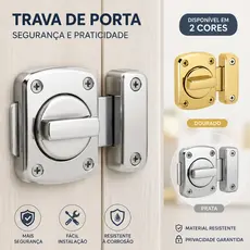 Fechadura de Segurança Sem Chave de Metal com Trinco Rotativo Modelo Sobrepor Alta Resistência