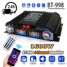 1600W Amplificador De Som Digital Wi-Fi 12V 4 Canais Áudio Rádio FM Bluetooth 5.0 Karaokê Suporte Para C