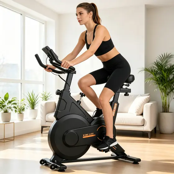 Bicicleta Spinning Ergométrica para Exercícios em Casa com Monitor Digital Suporte até 150kg