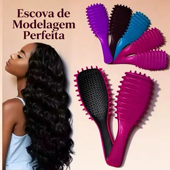 Escova de Estilo Bounce Curl, Definidora de Cachos Pronta Entrega, Uso Diário e Finalização