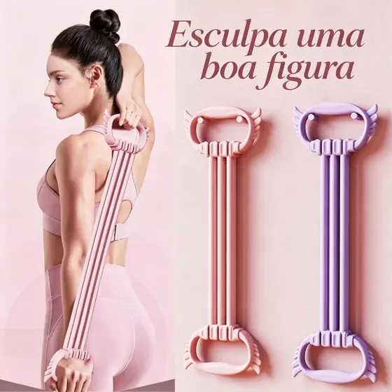 Elástico de Exercício com 6 Níveis de Tensão e Alças Ajustáveis para Academia em Casa