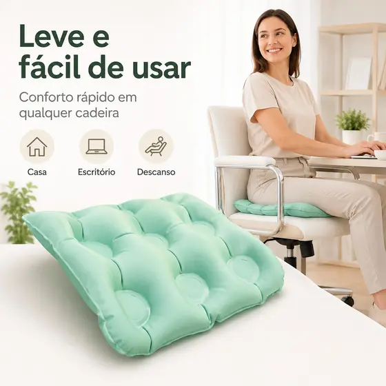 Almofada Assento Caixa de Ovo Ortopedicoe Terapeutica Agua ou Ar Inflavel