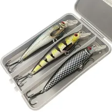 Kit Iscas Artificiais Pesca 3 Meia Água Minnow + Caixa Delicada Para Tucunaré Traíra Dourado 11cm 11,5g