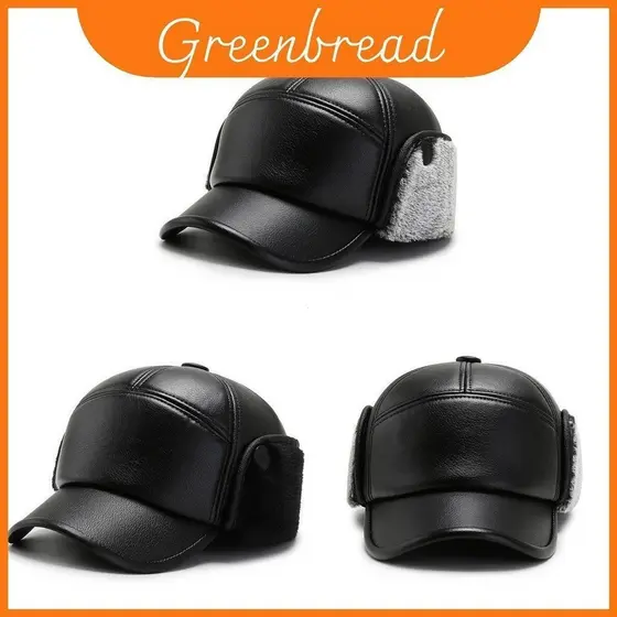 Chapéu Masculino de Couro PU Grosso para Calor e Estilo no Inverno, Perfeito para Escritório