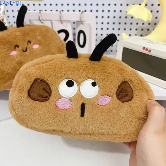 LANFYQI Bee Pencil Case , Organizador De Bolsa De Caneta De Pelúcia Resistente À Sujeira , Multifuncional