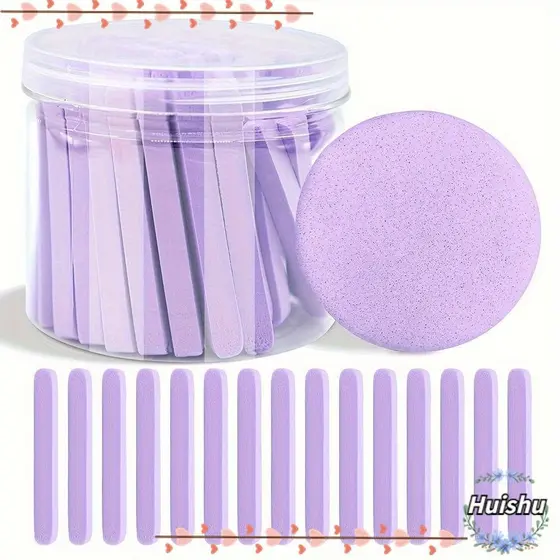 HUISHU 50 Pçs/Set Esponjas Faciais , Esponja De Lavagem Facial De Pele Lisa Comprimida , Almofada De Algodão De Limpeza