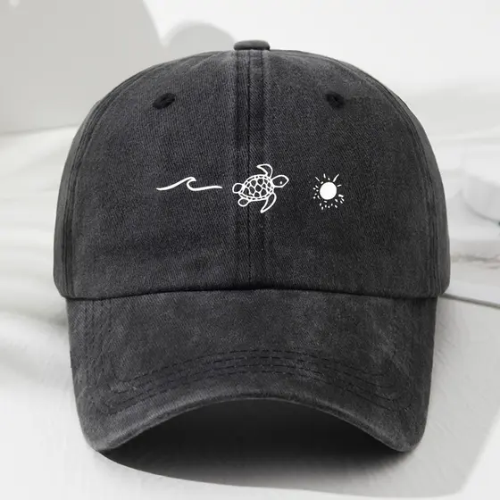 Novos Chapéus de Sol Unissex da Moda de Verão com Estampas de Ondas e Tartarugas, Projetados para Proteção Solar, Confor