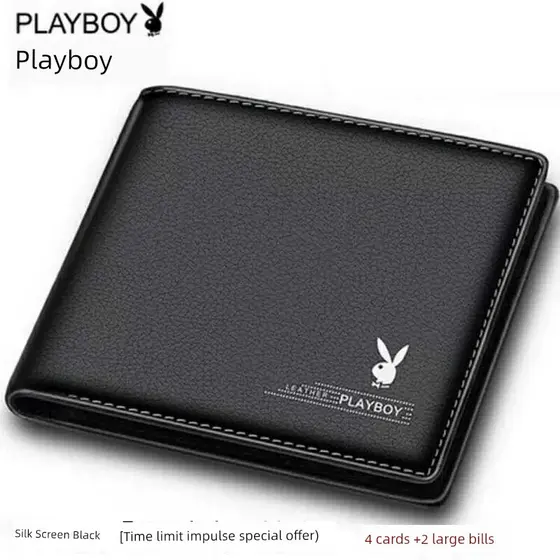carteira masculina com ziper carteira masculina Carteira jovem masculina de couro genuíno Playboy
