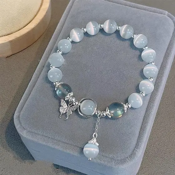pulseira feminina pulseira Nicho Borboleta Cinza Luar Enviar Namorada Opala