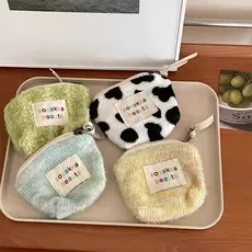 carteira carteira femenina Versão coreana ins outono inverno pelúcia arco-íris moeda bolsa novo Mini portátil batom saco
