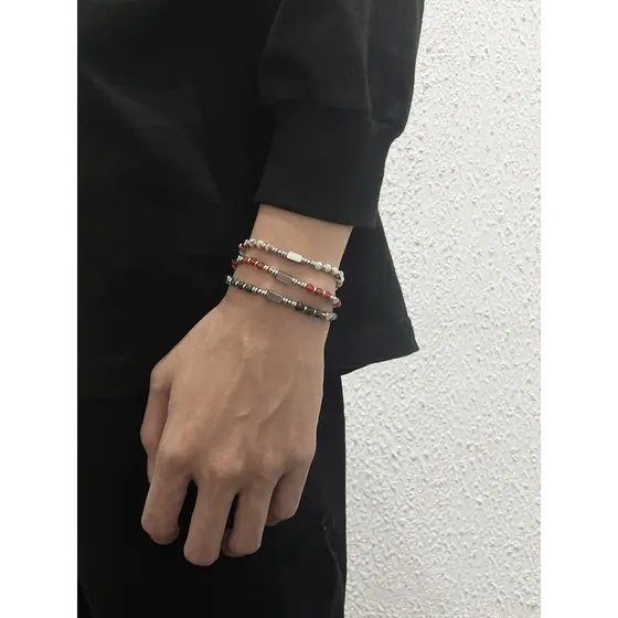pulseira masculina pulseira G-Overshare Original pedra Natural frisado empilhamento cinto pulseira ins nicho verão mascu