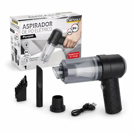 Aspirador De Pó Portátil 3 Em 1 Recarregável Usb Filtro Lave