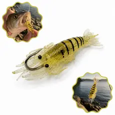 Kit Isca De Camarão Artificial Realista 5/10/30/50 peças Macia 4,5cm Para Pesca De Tucunaré Anzol