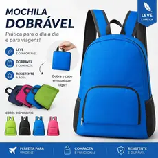 Mochila Dobrável Leve Compacta Para Viagem Escola Academia Unissex