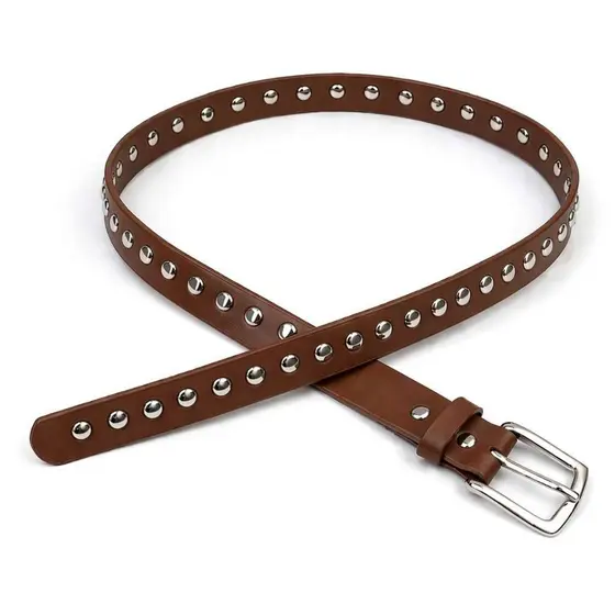 Cinto Feminino De Couro Com Tachas Ajustável Elegante Moda Acessório VC109#