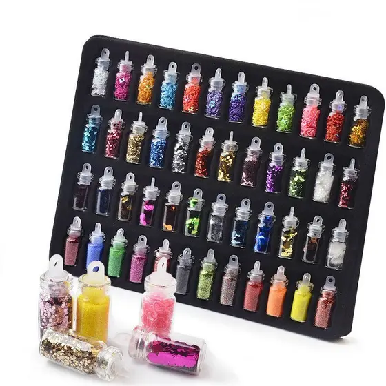 KIT 6/24/36/48 potinhos sortidos unhas decorações para unhas encapsuladas arte em resina